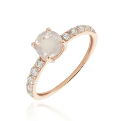 Bague Or Rose Monroe Quartz Oxydes De Zirconium