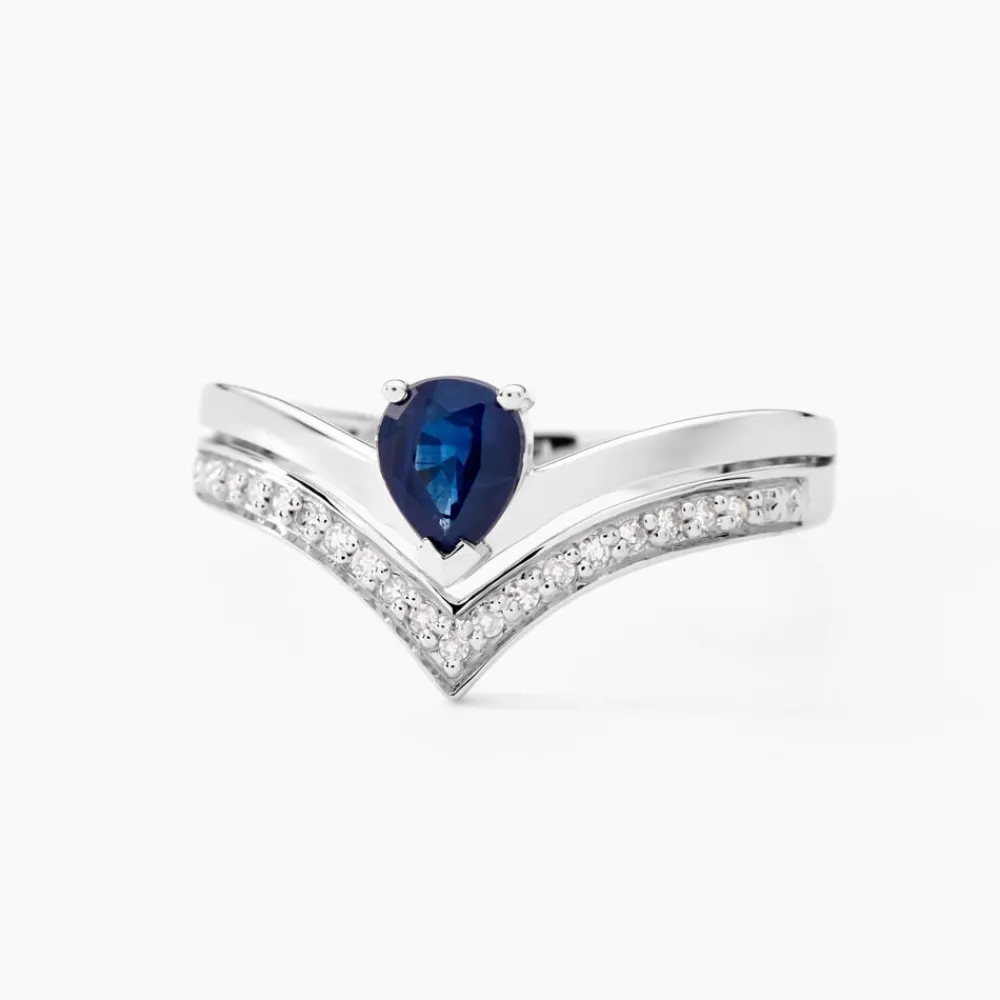 Marc Orian Anniversaire De Mariage|Bagues Saphir > Bague Pasqualina Or Blanc Saphir Et Diamant