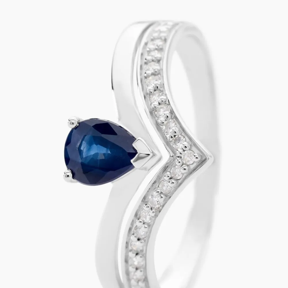 Marc Orian Anniversaire De Mariage|Bagues Saphir > Bague Pasqualina Or Blanc Saphir Et Diamant