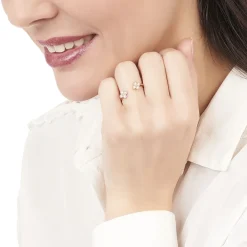 Marc Orian Bagues De Promesse|Bagues Fantaisie > Bague Peinda De Zirconium argent rose oxyde