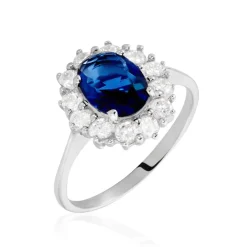 Marc Orian Bagues De Promesse|Bijoux Zirconium > Bague Perez 2 Argent Blanc Oxyde De Zirconium argent blanc oxyde bleu