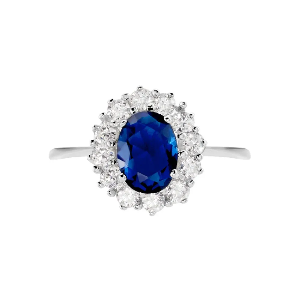 Marc Orian Bagues De Promesse|Bijoux Zirconium > Bague Perez 2 Argent Blanc Oxyde De Zirconium argent blanc oxyde bleu
