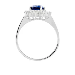 Marc Orian Bagues De Promesse|Bijoux Zirconium > Bague Perez 2 Argent Blanc Oxyde De Zirconium argent blanc oxyde bleu