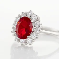 Marc Orian Bagues De Promesse|Bijoux Zirconium > Bague Perez 2 Argent Blanc Oxyde De Zirconium argent blanc oxyde rouge