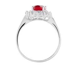 Marc Orian Bagues De Promesse|Bijoux Zirconium > Bague Perez 2 Argent Blanc Oxyde De Zirconium argent blanc oxyde rouge