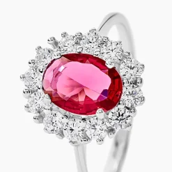 Marc Orian Bagues De Promesse|Bijoux Zirconium > Bague Perez 2 Argent Blanc Oxyde De Zirconium argent blanc oxyde rouge
