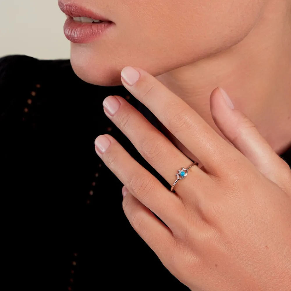 Marc Orian Bagues De Promesse|Bagues > Bague Pernelle Argent Blanc Turquoise