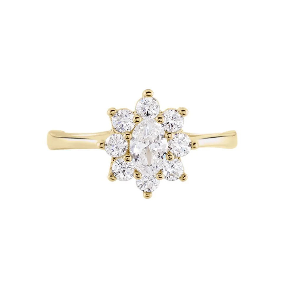 Bague Plaqué Or Mahats Oxyde De Zirconium