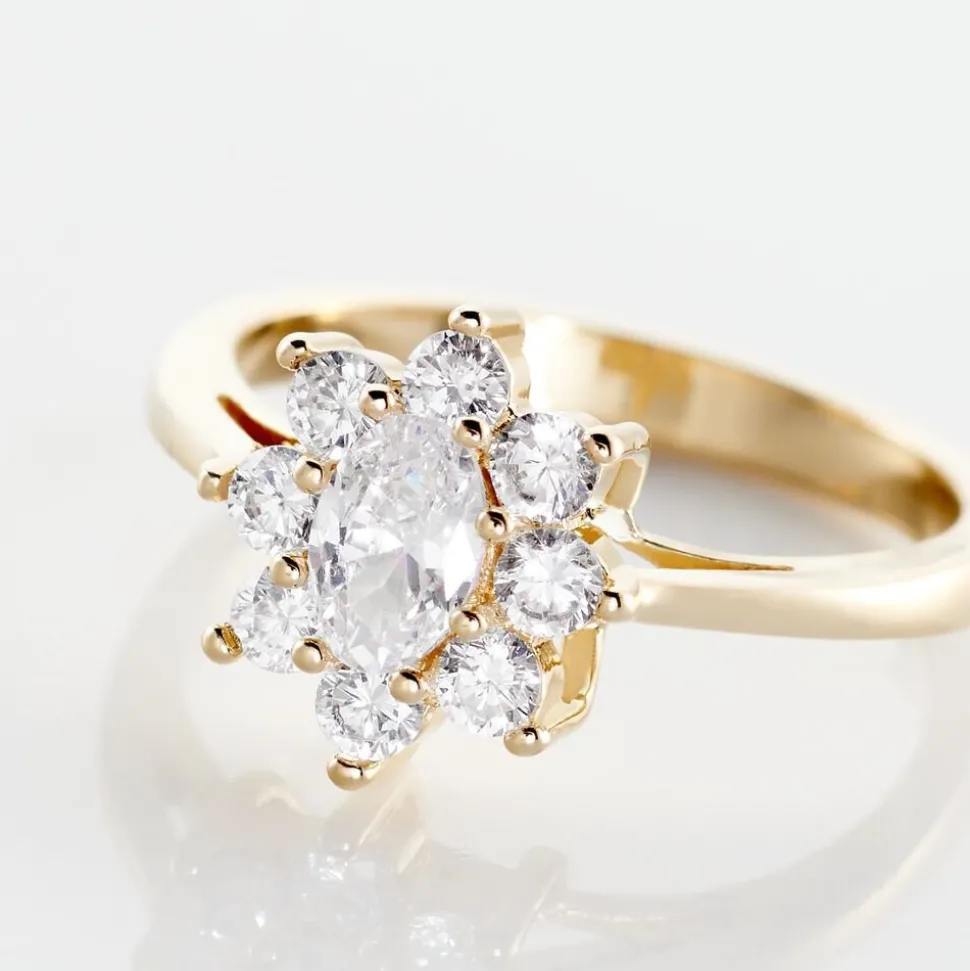 Bague Plaqué Or Mahats Oxyde De Zirconium
