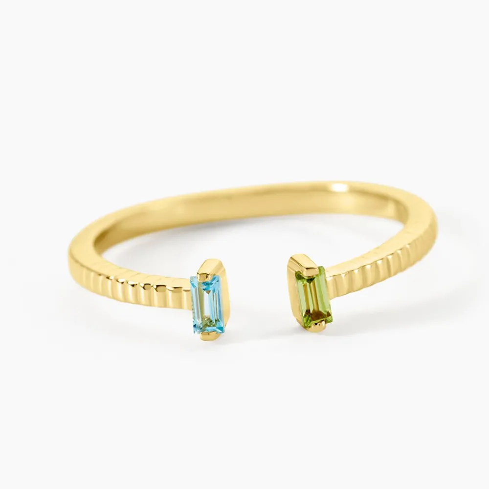 Marc Orian Bagues De Promesse|Bagues > Bague Poem Argent Jaune Péridot Topaze
