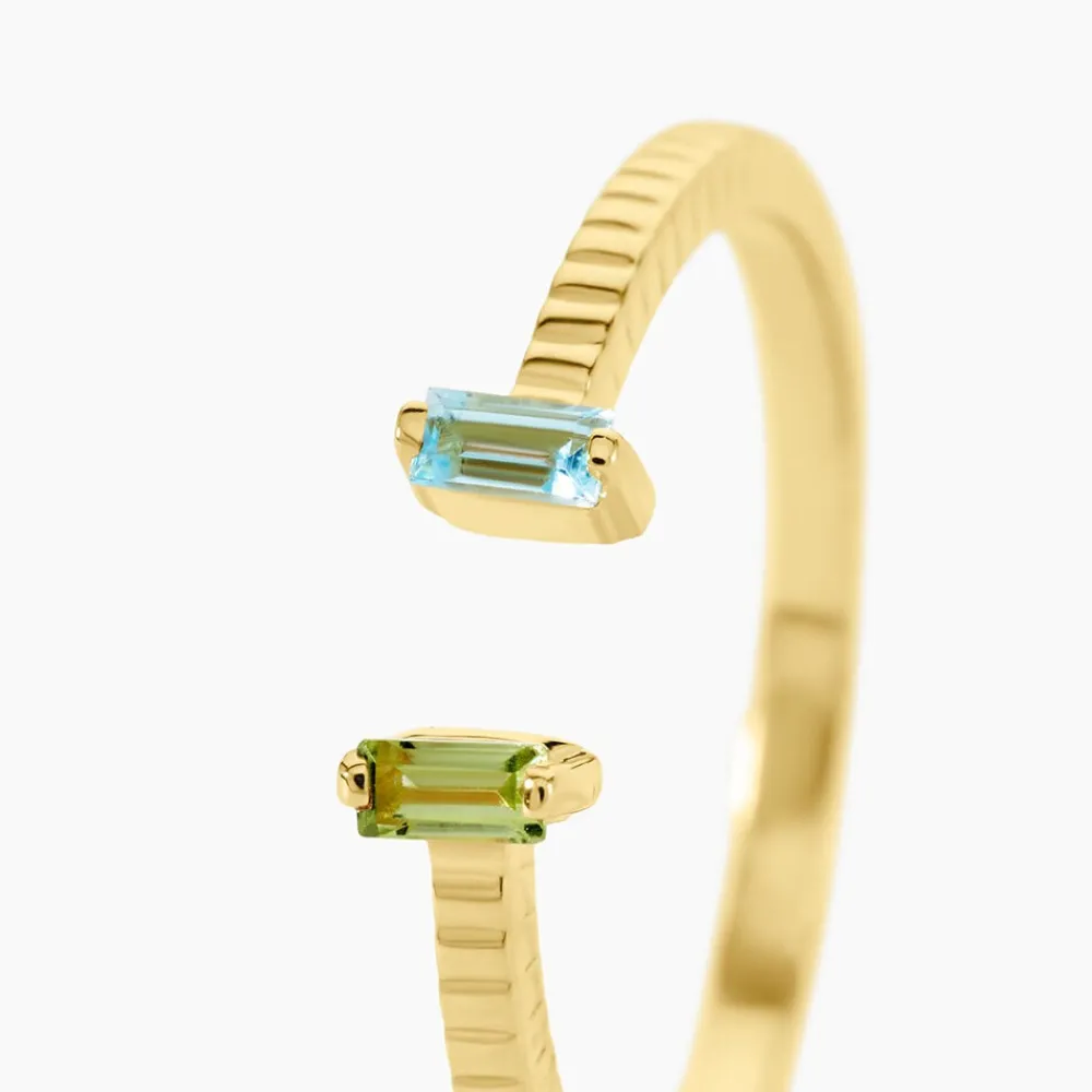 Marc Orian Bagues De Promesse|Bagues > Bague Poem Argent Jaune Péridot Topaze