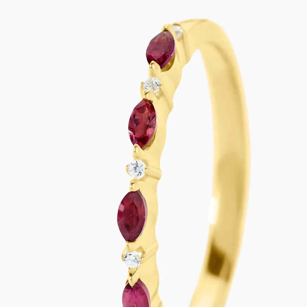 Marc Orian Bagues Fantaisie|Bagues > Bague Poem Argent Jaune Rhodolite Oxyde De Zirconium