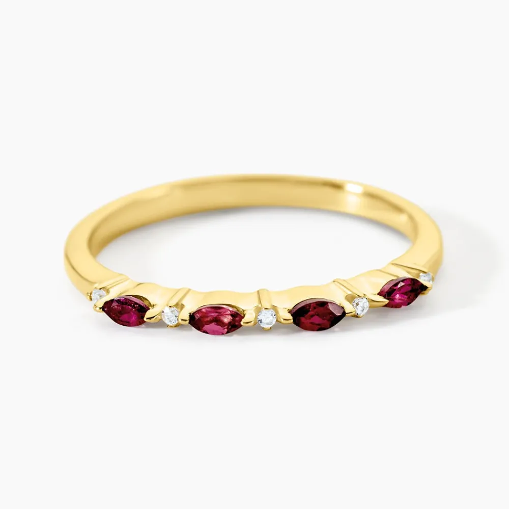 Marc Orian Bagues Fantaisie|Bagues > Bague Poem Argent Jaune Rhodolite Oxyde De Zirconium