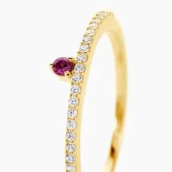 Bague Poem Argent Jaune Rhodolite Oxyde De Zirconium