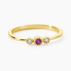 Bague Poem Argent Jaune Rhodolite Oxyde De Zirconium