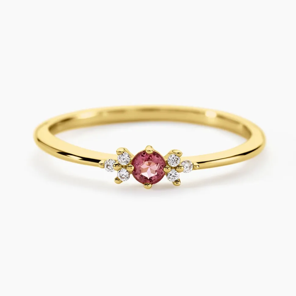 Bague Poem Argent Jaune Tourmaline Oxyde De Zirconium
