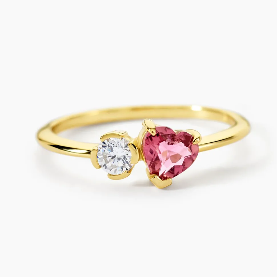 Bague Poem Argent Jaune Tourmaline Oxyde De Zirconium