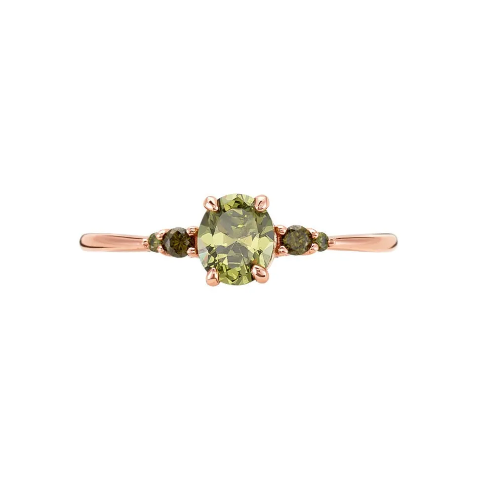 Bague Rainbow Argent Rose Oxyde De Zirconium