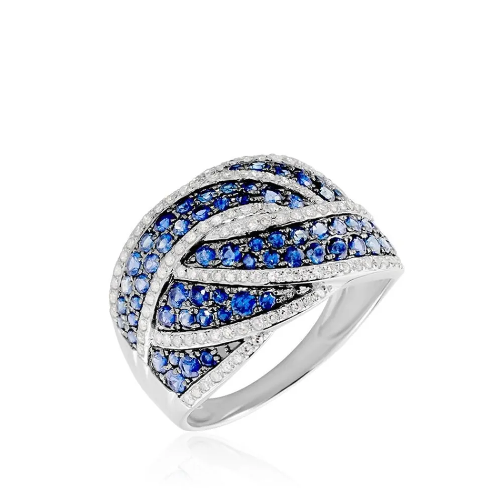 Marc Orian Bagues Saphir|Anniversaire De Mariage > Bague Rebekka Or Blanc Saphir Et Diamant