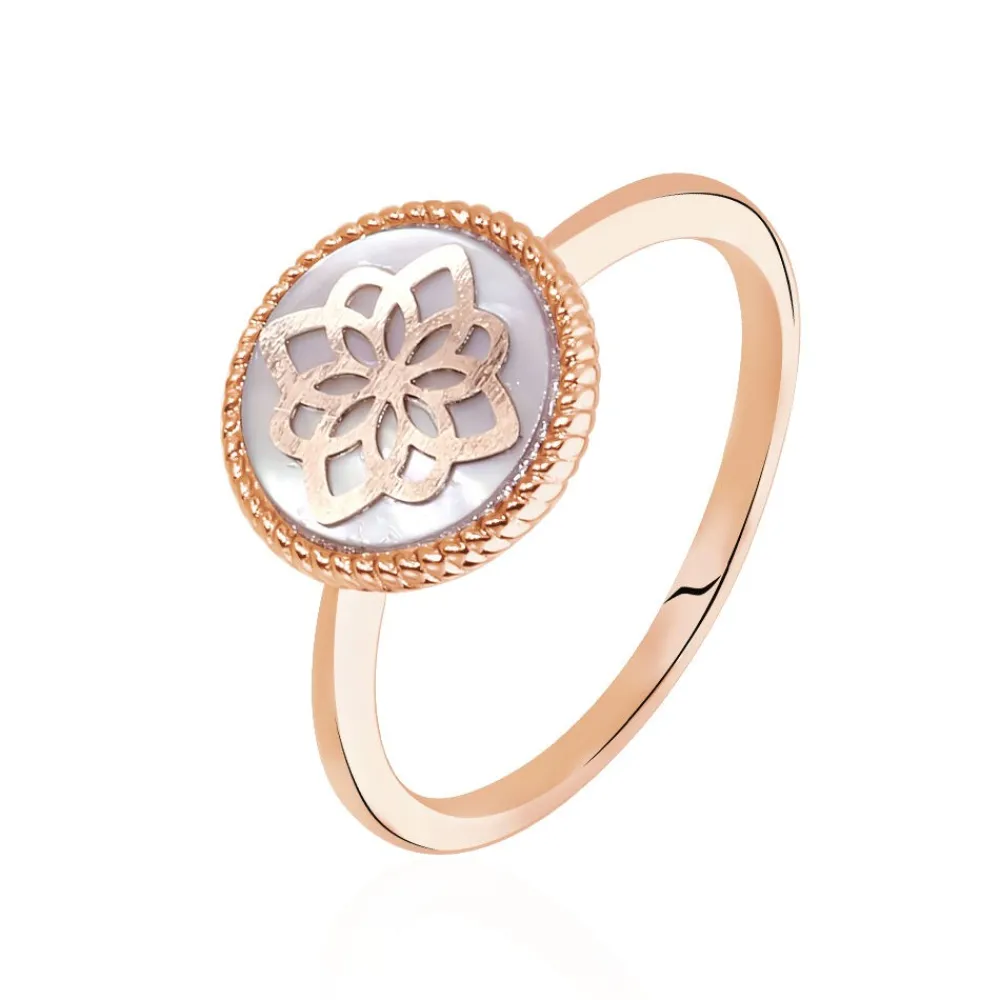 Marc Orian Bagues De Promesse|Bagues > Bague Rosae Argent Rose Nacre