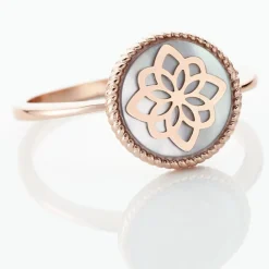 Marc Orian Bagues De Promesse|Bagues > Bague Rosae Argent Rose Nacre