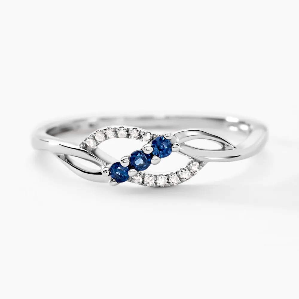 Marc Orian Bagues Saphir|Anniversaire De Mariage > Bague Rosalyne Or Blanc Saphir Et Diamant