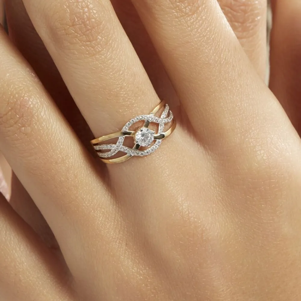 Marc Orian Bijoux Zirconium|Bagues > Bague Rozena Or Jaune Oxyde De Zirconium