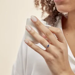 Marc Orian Anniversaire De Mariage|Bagues Saphir > Bague Sagesse Or Blanc Saphir Et Diamant