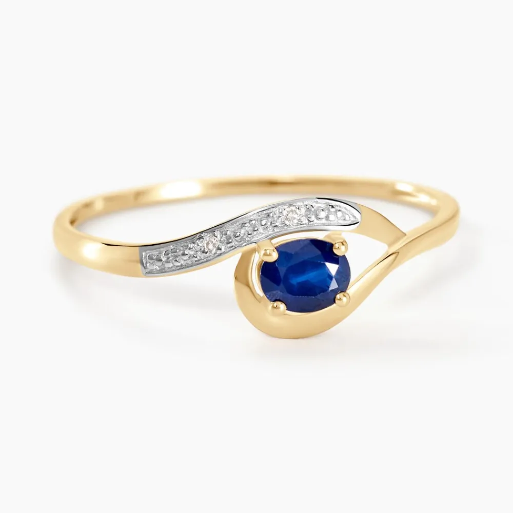 Marc Orian Anniversaire De Mariage|Bagues Saphir > Bague Sagesse Or Jaune Saphir Et Diamant