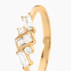 Bague Scintillante Plaqué Or Jaune Oxyde De Zirconium