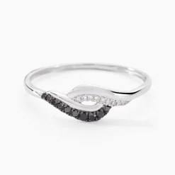 Bague Sculptural Or Blanc Diamant