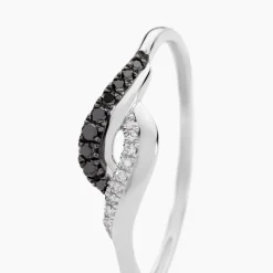 Bague Sculptural Or Blanc Diamant