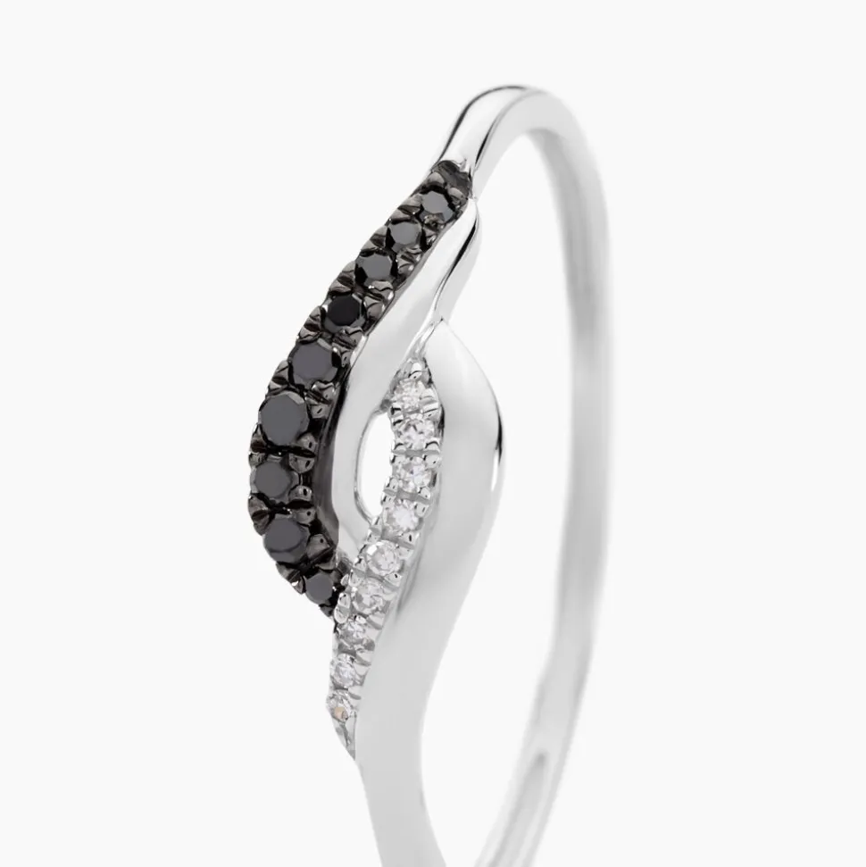 Bague Sculptural Or Blanc Diamant
