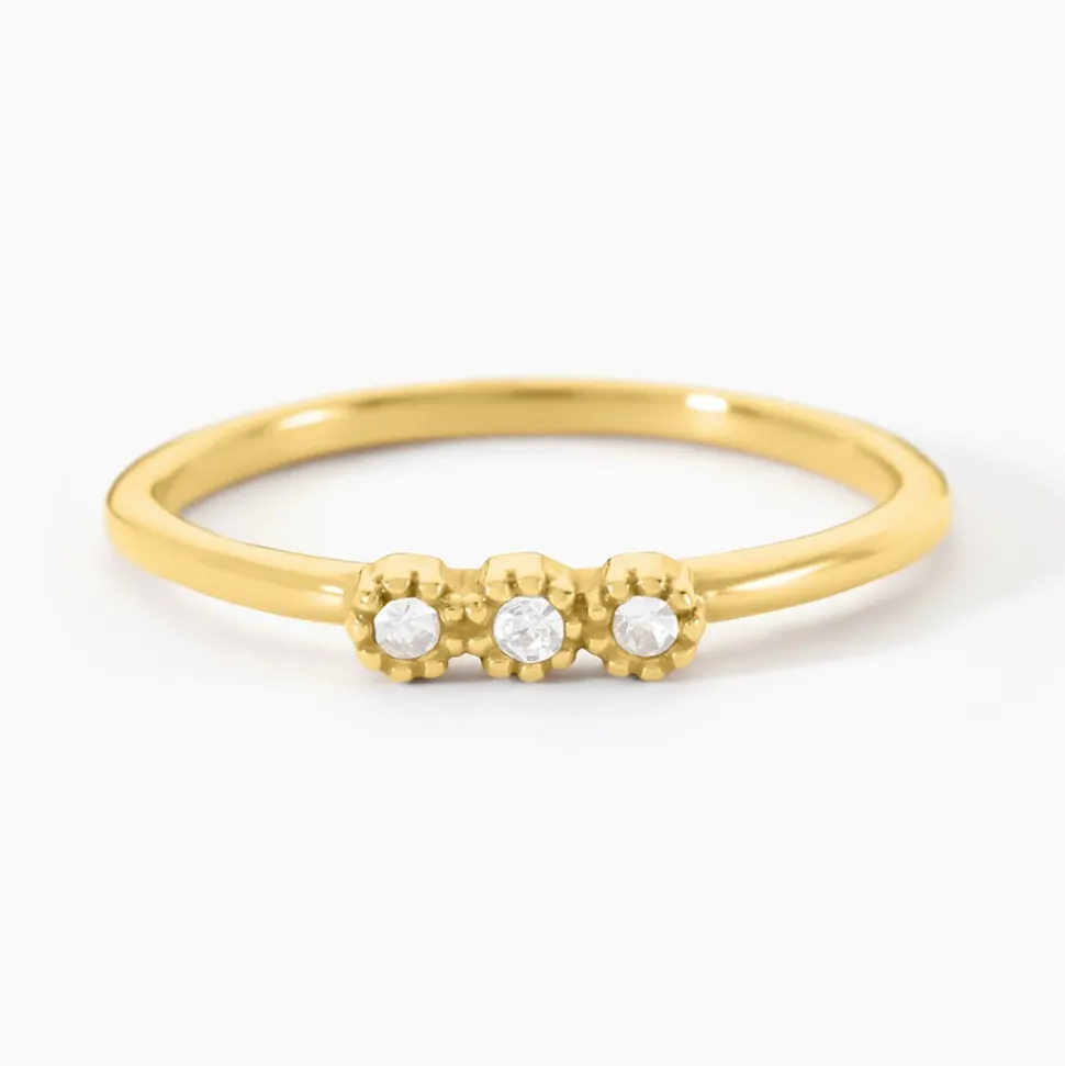Bague Sheima Acier Jaune Cristal