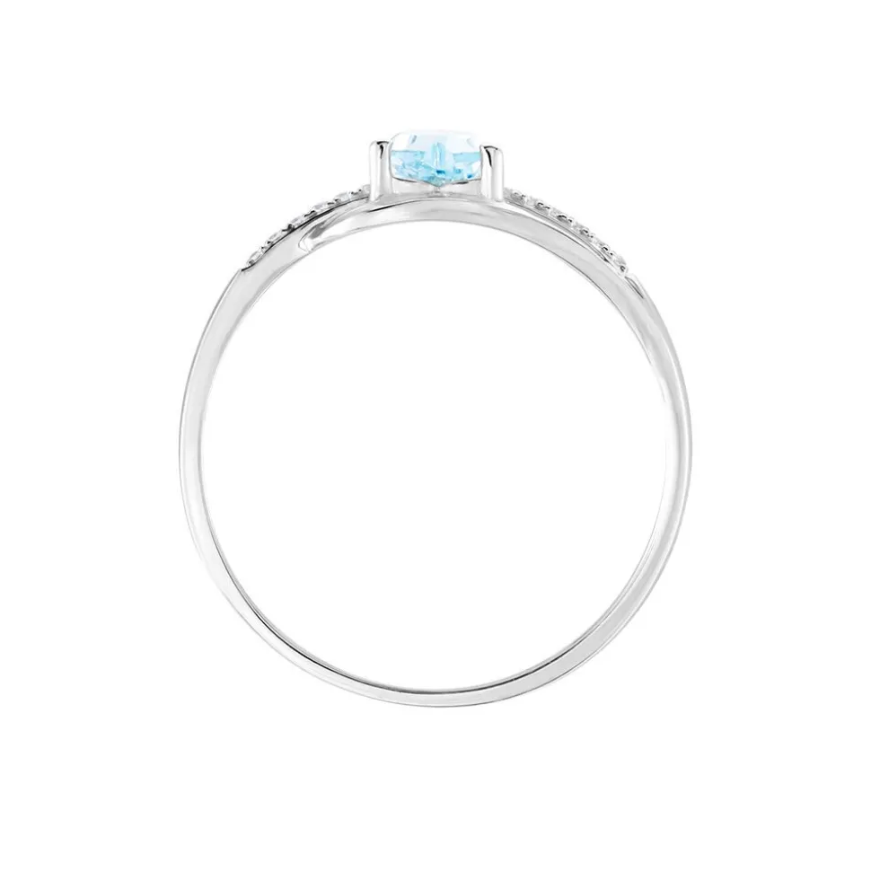 Bague Silucia Or Blanc Topaze Et Oxyde De Zirconium