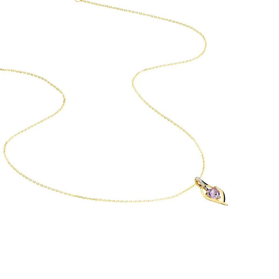 Bague Silucia Or Jaune Amethyste Et Oxyde De Zirconium