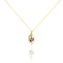 Bague Silucia Or Jaune Amethyste Et Oxyde De Zirconium