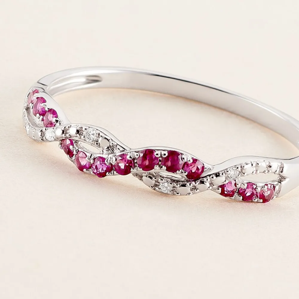 Marc Orian Bagues Rubis|Anniversaire De Mariage > Bague Sofia Or Blanc Rubis Et Diamant