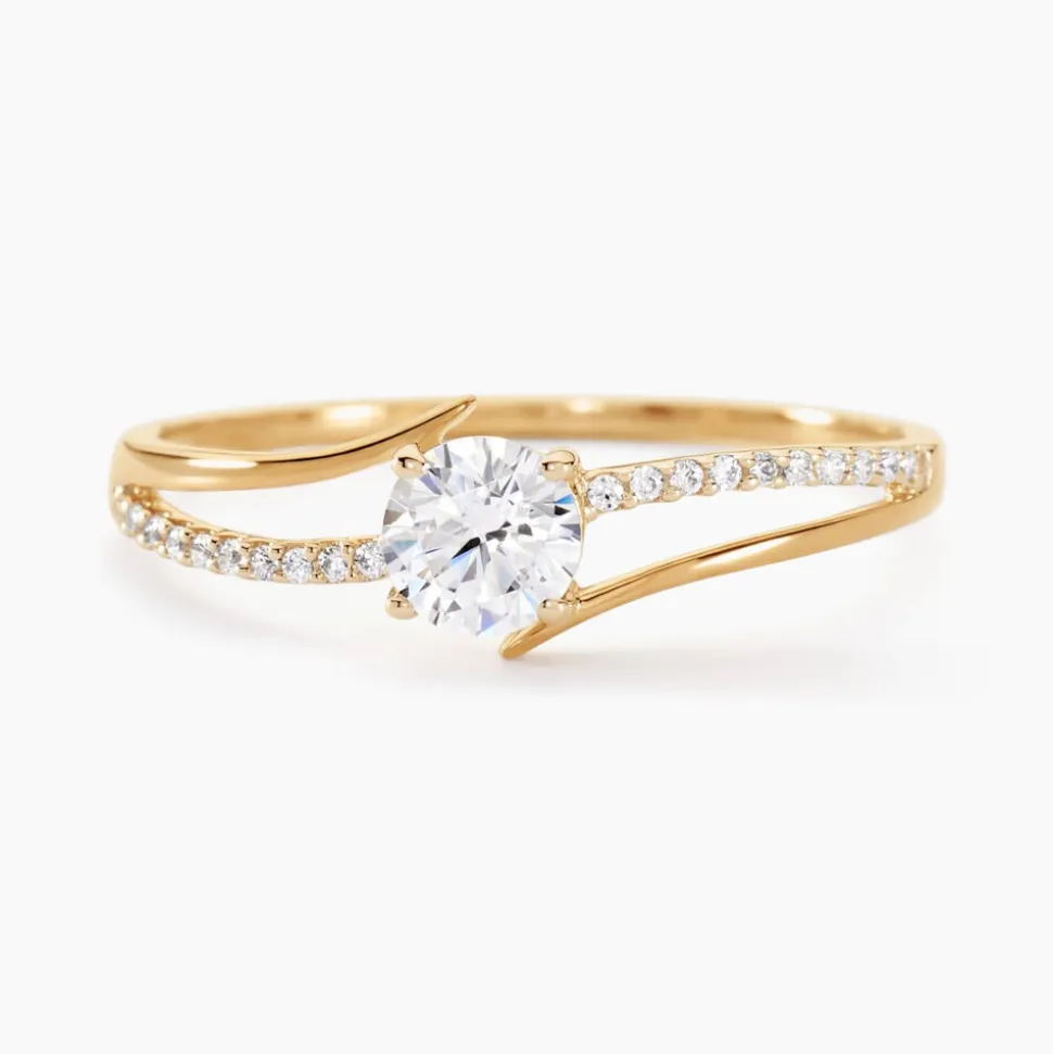 Bague Solitaire Abelia Or Jaune Oxyde De Zirconium