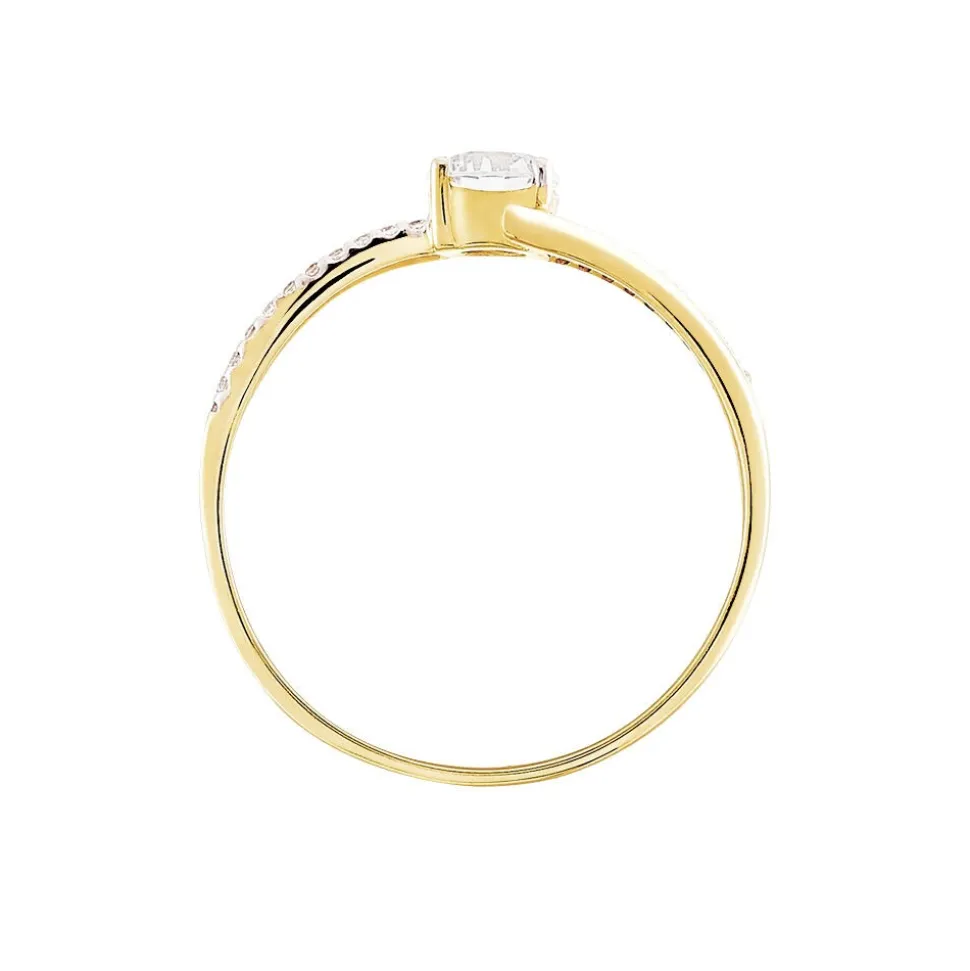 Bague Solitaire Abelia Or Jaune Oxyde De Zirconium