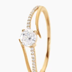 Bague Solitaire Abelia Or Jaune Oxyde De Zirconium