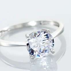 Marc Orian Bagues De Promesse|Bijoux Zirconium > Bague Solitaire Abriel Or Blanc Oxyde De Zirconium