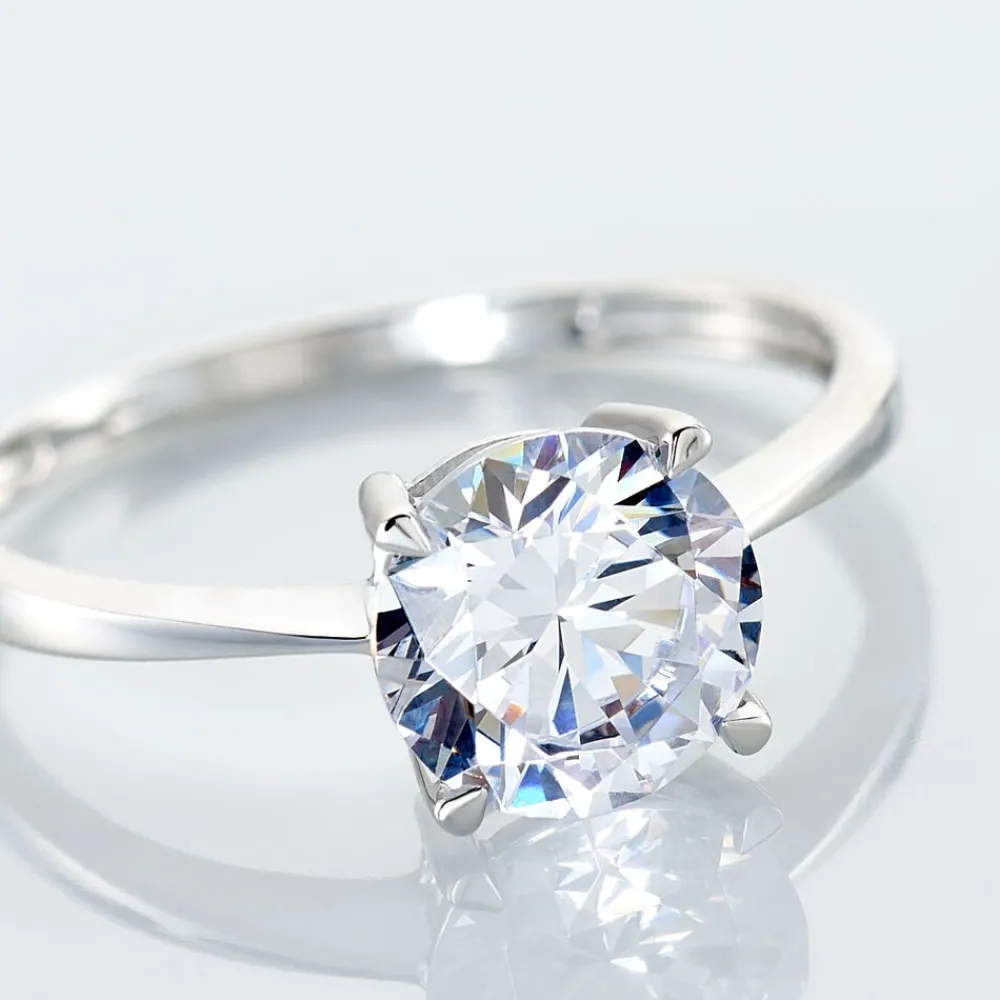 Marc Orian Bagues De Promesse|Bijoux Zirconium > Bague Solitaire Abriel Or Blanc Oxyde De Zirconium