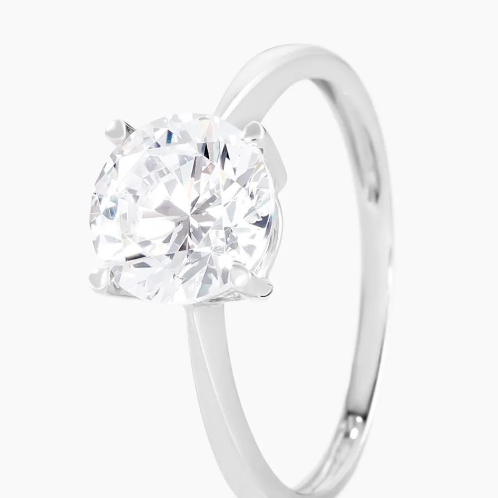 Marc Orian Bagues De Promesse|Bijoux Zirconium > Bague Solitaire Abriel Or Blanc Oxyde De Zirconium