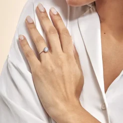 Marc Orian Bagues De Promesse|Bijoux Zirconium > Bague Solitaire Abriel Or Blanc Oxyde De Zirconium