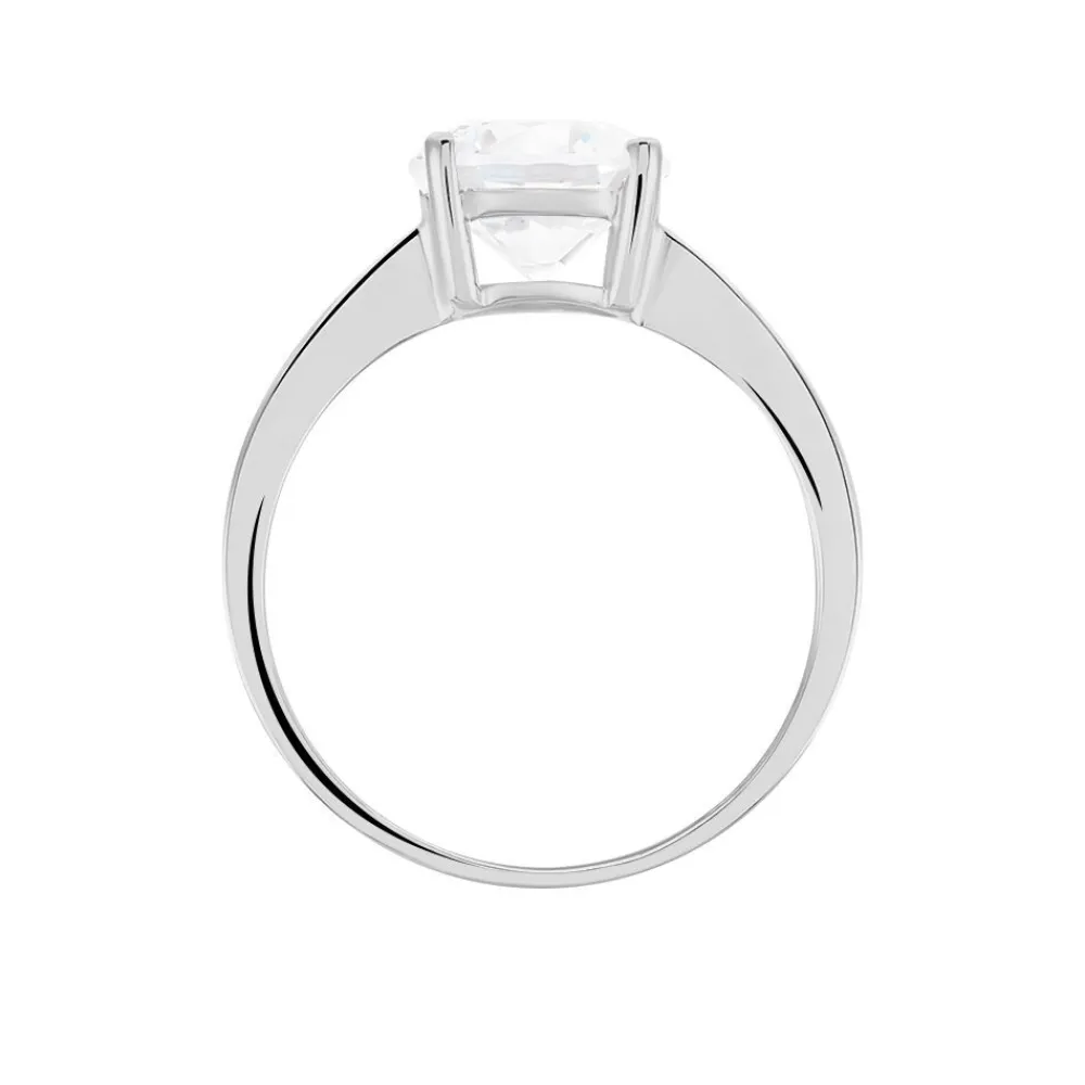 Marc Orian Bagues De Promesse|Bijoux Zirconium > Bague Solitaire Abriel Or Blanc Oxyde De Zirconium
