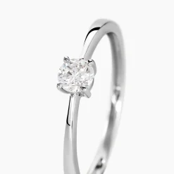 Bague Solitaire Abriel Or Blanc Oxyde De Zirconium