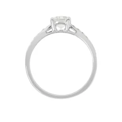Bague Solitaire Accompagné Aramis Or Blanc Diamant Synthétique