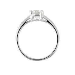 Bague Solitaire Accompagné Aramis Or Blanc Diamant Synthétique