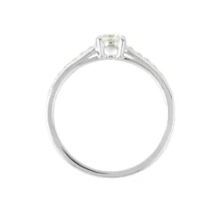 Bague Solitaire Accompagné Aramis Or Blanc Diamant Synthétique